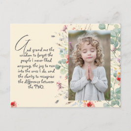 Personlig Wisdom Prayer med Photo, Namn. . Vykort
