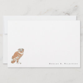 Personlig Wise Uggla Illustration Stationery Set Brevpapper
