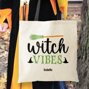 Personlig Witch Vibes Bus eller godis Tygkasse