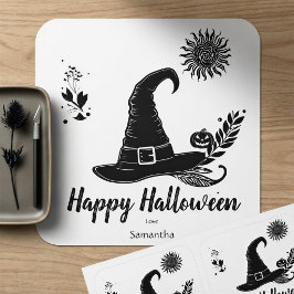 Personlig Witchcore Halloween-dekalsetikett Fyrkantigt Klistermärke