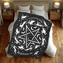 Personlig Witchcraft Hare Pentagram Gothic Fleecefilt