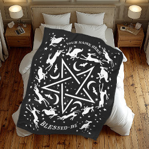 Personlig Witchcraft Hare Pentagram Gothic Fleecefilt