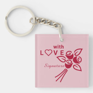 Personlig "With L ❤️ VE" Röd ros