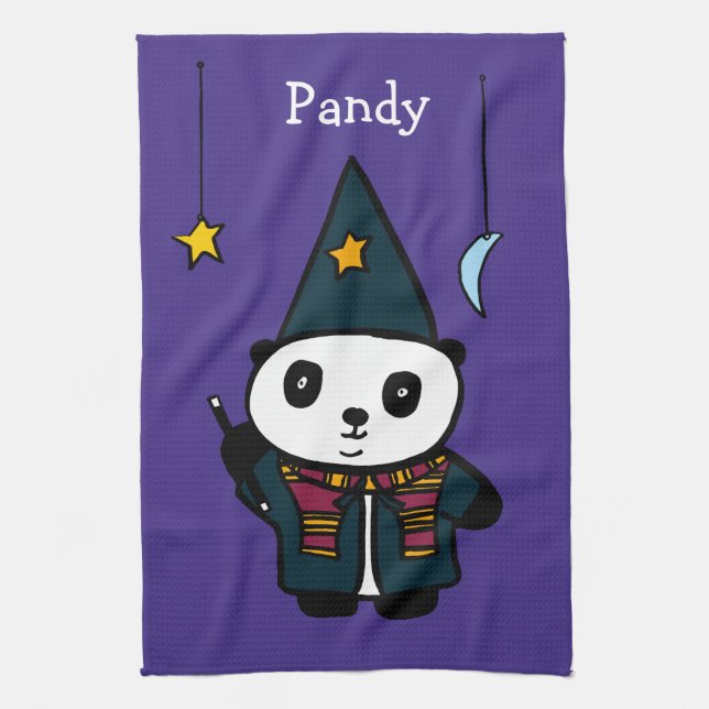 Personlig Wizard Pandy Panda Kökshandduk (Vertikal)