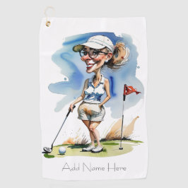 Personlig Woman Golfer Golf Towel