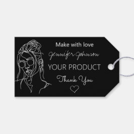 Personlig Woman Porträtt Black Gift Märkres Presentetikett