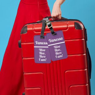 Personlig Woo Hoo Funy Luggage Tag Bagagebricka