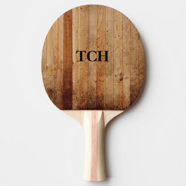 Personlig Wood Rustic Land Brown Black Pingisracket (Framsidan)