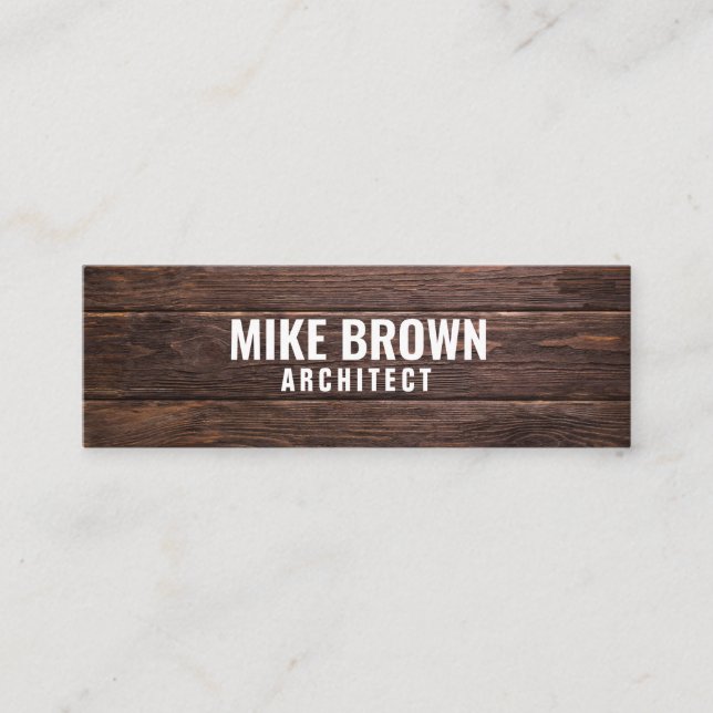 Personlig "Wooden Panels" Social Media Mini Visitkort (Framsida)