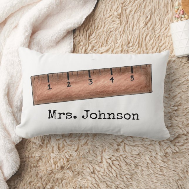 Personlig Wooden Ruler Luler Education Lumbarkudde (Filt)