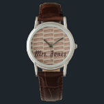 Personlig Wooden Ruler Math Teacher Watch Armbandsur<br><div class="desc">Titta på en originalmarkörillustration av en trälinjal. Anpassa till namn i din favoritlärare.</div>