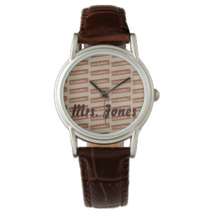 Personlig Wooden Ruler Math Teacher Watch Armbandsur