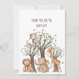 Personlig Woodland Animals Baby Tack för ditt kort