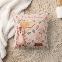 Personlig Woodland BABY Nursery Pillow