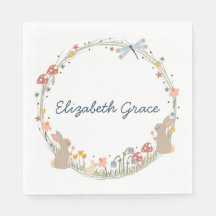 Personlig Woodland Baby Shower Napkins