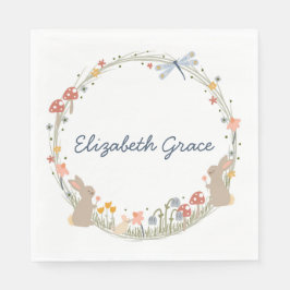 Personlig Woodland Baby Shower Napkins Pappersservett
