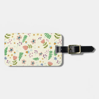 Personlig Woodland Blommigt Cream Luggage Tag Bagagebricka