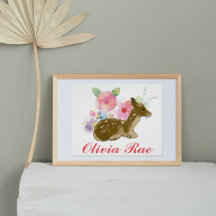 Personlig Woodland Blommigt Nursery Decor