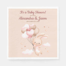 Personlig Woodland Bunny Rabbit Baby Shower Pappersservett