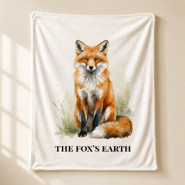 Personlig Woodland Fox Northwoods Retreat-konst Fleecefilt