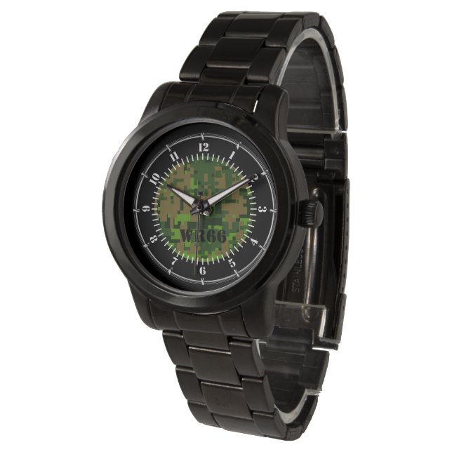 Personlig Woodland Grönt Camouflage Watch Armbandsur (Vinklad)