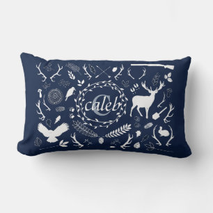 Personlig Woodland Pojke Nursery Decor Lumbarkudde