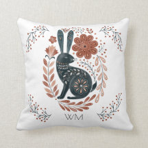 Personlig Woodland Rabbit Folk Art