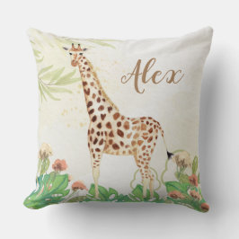 Personlig woodland safari giraffe greenery childre kudde