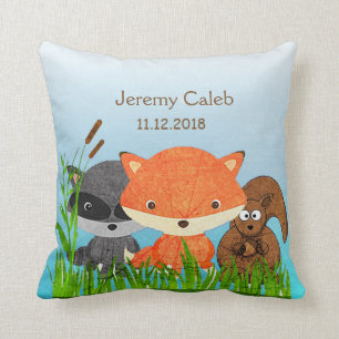 Personlig Woodlands Animals Fox Dekorativ kudde