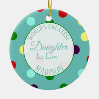 Personlig World Greatest Dotter in Law Julgransprydnad Keramik