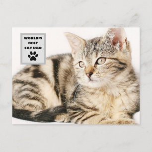 Personlig World's Best Cat Pappa Anpassningsbar Ph Helg Vykort