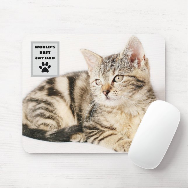 Personlig World's Best Cat Pappa Anpassningsbar Ph Musmatta (Med mus)