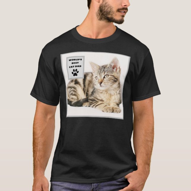 Personlig World's Best Cat Pappa Anpassningsbar Ph T Shirt (Framsida)