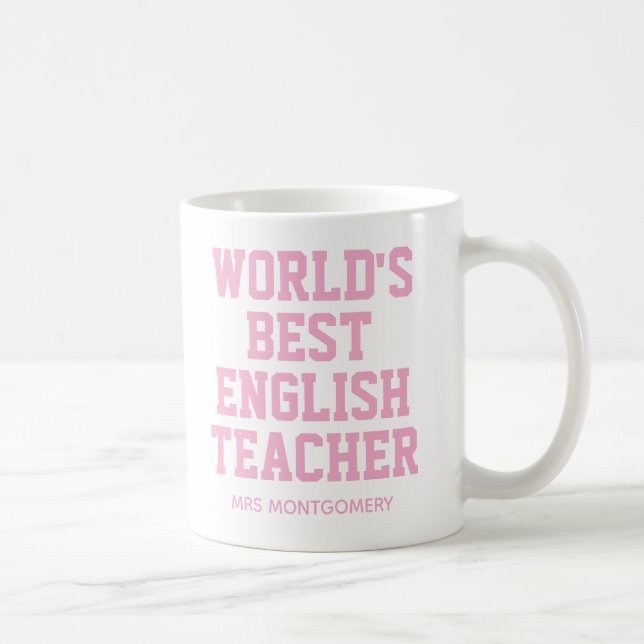 Personlig World's Best English Teacher Kaffemugg (Höger)