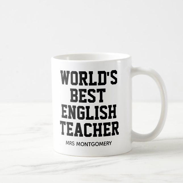 Personlig World's Best English Teacher Kaffemugg (Höger)