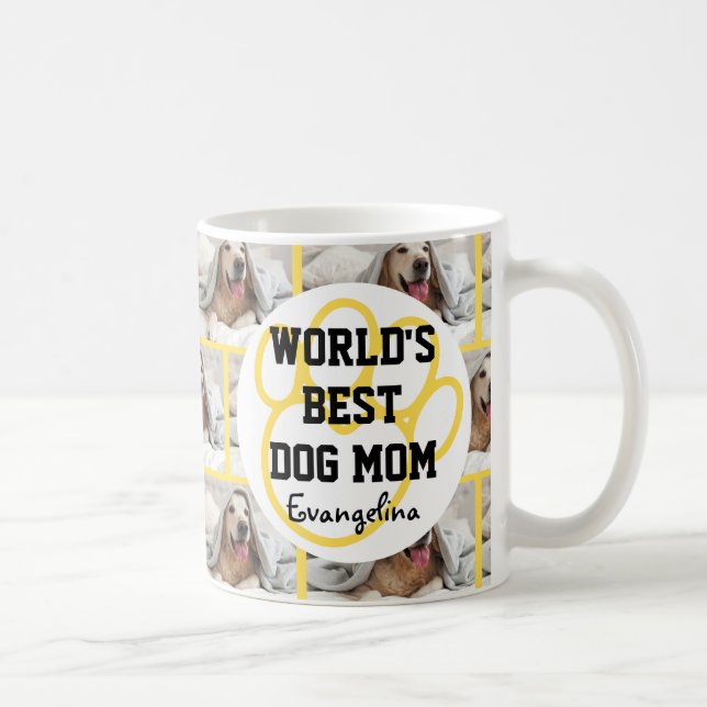 Personlig Worlds Best Hund Mamma Photo Kaffemugg (Höger)