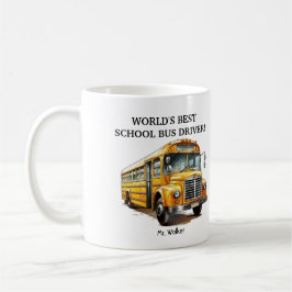 Personlig World's Best School Buss Driver Gift Kaffemugg