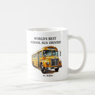 Personlig World's Best School Buss Driver Gift Kaffemugg