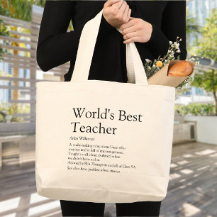Personlig World's Best Teacher Definition Jumbo Tygkasse