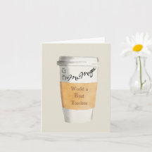 Personlig World's Best Teacher Gift Coffee Card