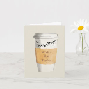 Personlig World's Best Teacher Gift Coffee Card Kort