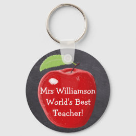 Personlig World's Best Teacher's Apple Painting Nyckelring