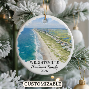 Personlig Wrightsville-ornament, North Carolina Julgransprydnad Keramik