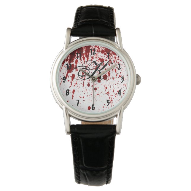 Personlig Wrist Watch Blood Splatter Vampire Go Armbandsur (Framsida)