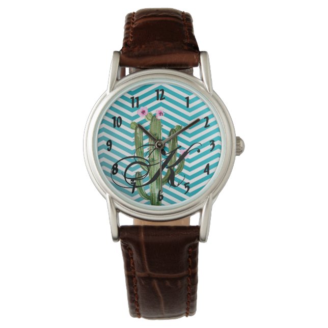 Personlig Wrist Watch Boho Cacti Cactus Succule Armbandsur (Framsida)