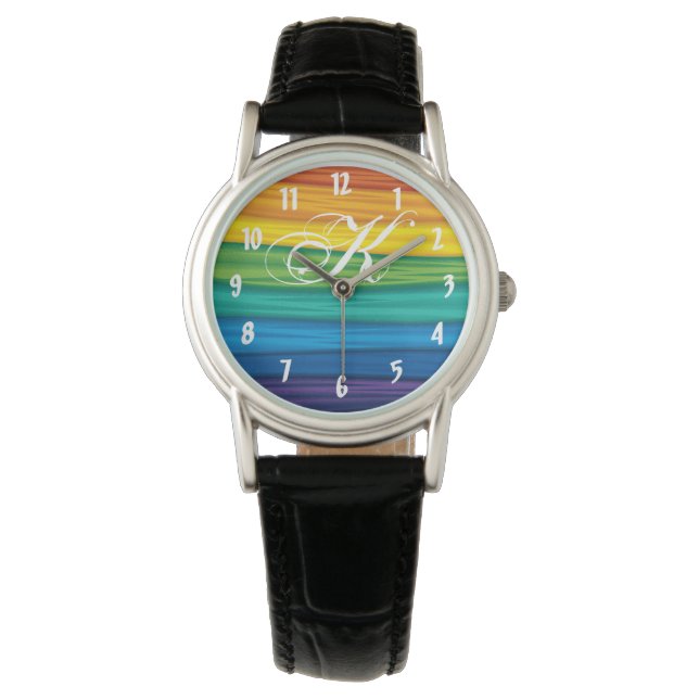 Personlig Wrist Watch lgbtq rainbow flagga lesbia Armbandsur (Framsida)