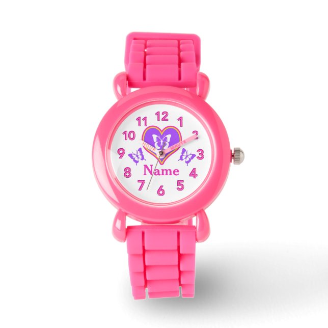Personlig Wrist Watches for Girls Butterflies Armbandsur (Framsida)