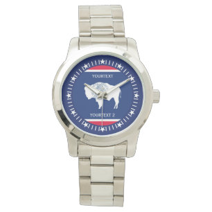 Personlig Wyoming Statlig flagga Design Armbandsur