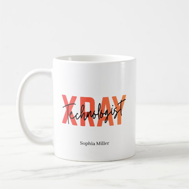 Personlig X Ray Teknolog Namnpresent Kaffemugg (Vänster)