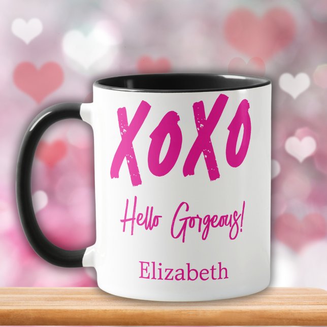 Personlig XOXO Hej underbar Alla hjärtans dag Mugg (Skapare uppladdad)